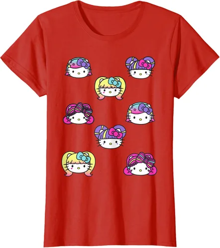 Vista 79 de hello kitty Kawaii Multi peinado Tee, Azul (Heather blue)