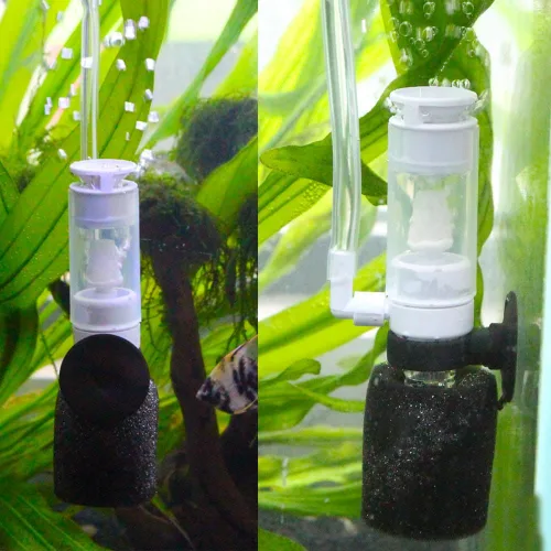 Vista 8 de Senzeal Mini esponja filtro de pescado silencioso 3 en 1 pequeño acuario bomba de aire filtro para agua dulce y salada tanque de peces pequeño