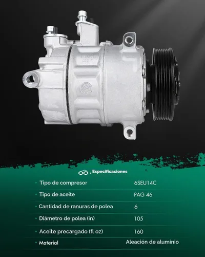 Vista 8 de SCITOO Compresor de CA apto para Audi para Q3 2.0L 2015 2016 2017 2018 Fast Cooling, Ultra Low Noise (≤72 dB)Air Conditioner Compressor with