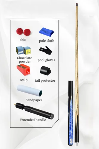Vista 6 de Tacos de billar profesionales 145cm Snooker cue, 3/4 Split, 17-18 oz, Chinese Black Eight, American Nine Ball(Color:a,Size:10mm)