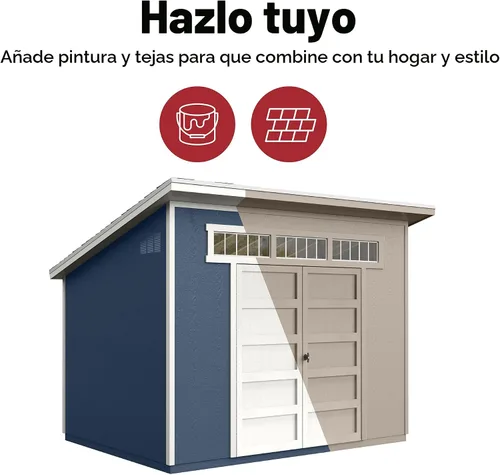 Vista 11 de Handy Home Products Olympia - Cobertizo de almacenamiento de madera de 10 x 7.5 pulgadas con kit de piso, no incluye pintura ni tejas para techos