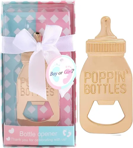 Vista 11 de 24 abrebotellas, recuerdo de baby shower para invitados, abrebiberones de oro rosa, regalos de boda, regalos de baby shower, regalos para invitados