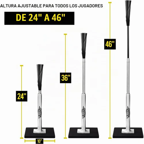 Vista 3 de PLAYAPUT Tee de Bateo de Béisbol – Tee Profesional de Bateo para Béisbol/Softbol con Base con Peso, Parte Superior de Goma Flexible, Tee de Béisbol