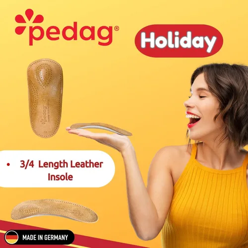 Vista 2 de Pedag Holiday Plantillas ortopédicas de piel de oveja de 3/4 Hechas a mano en Alemania Soporte para el arco Almohadilla metatarsal