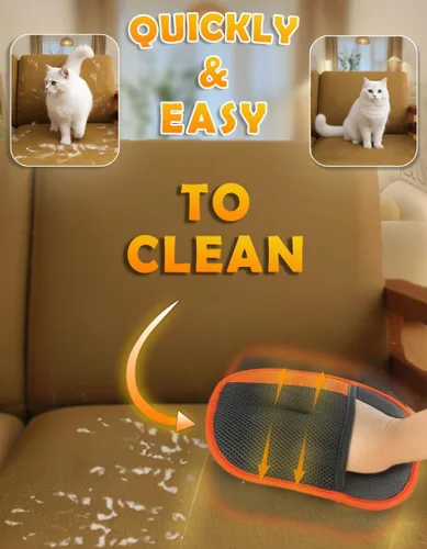 Vista 6 de Guante de depilación de mascotas para muebles y ropa, removedor electrostático reutilizable de pelo de mascotas para sofá, alfombra, ropa de cama