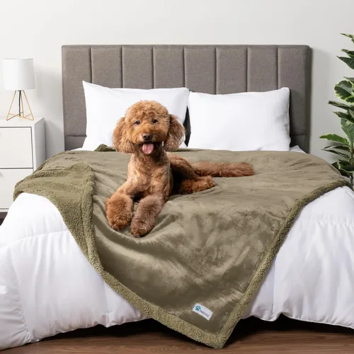 Vista 27 de PetAmi - Manta impermeable para perros medianos, cachorros, gatos pequeños Manta de forro polar suave para mascotas para sofá Cubierta gruesa
