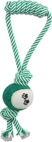 Vista 3 de Pet Life ® Cuerda y pelota de tenis para tirar de distancia Rojo