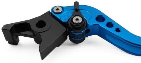 Vista 2 de Manetas de freno y embrague, ajustables, cortas, mecanizado CNC, Azul