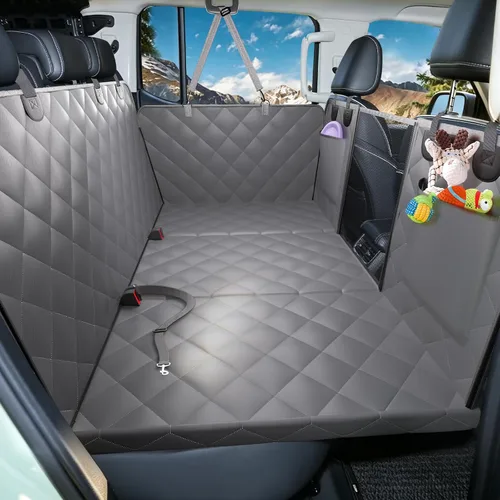 Vista 12 de Extensor de asiento trasero XL para perros, funda de asiento de Negro