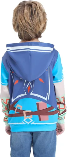 Vista 5 de Sudadera con capucha con estampado 3D para niños, sudadera de manga larga con capucha para Halloween, disfraz de cosplay para niños