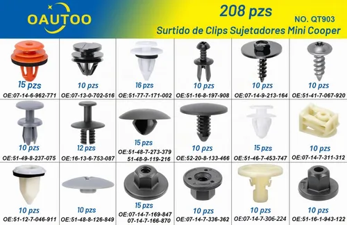 Vista 3 de 208pcs para Mini Cooper Auto Cuerpo Interior y Exterior Retenedor Clip Clip Surtido
