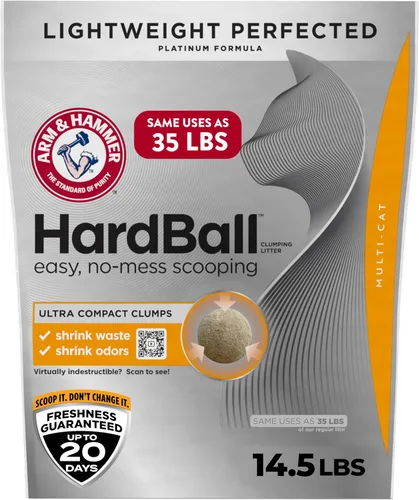 Vista 10 de ARM & HAMMER Hardball Arena Ligera de Platino Multi-Gato Aglomerante para Gatos Control de Olores, Fácil Recogida Sin Desorden, Aroma Flor