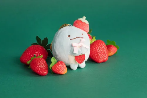 Vista 7 de SUMIKKOGURASHI Tokage San-X - Llavero original de la serie Strawberry, Tokage