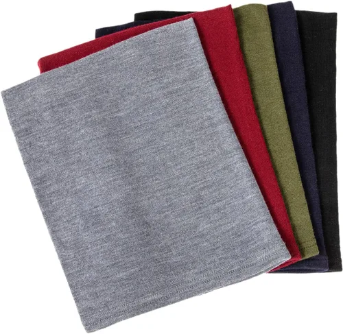 Vista 8 de Villand Polaina de cuello 100% lana merino para hombres y mujeres, calentador de cuello de doble capa sin costuras para deportes de invierno