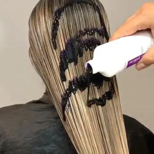 Vista 4 de Fanola Champú y máscara sin amarillo, tóner anti-latón morado para cabello rubio, plateado, gris y resaltado, máscara de depósito