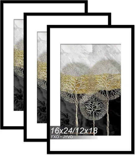 Vista 37 de Fxojyvo Marco de Fotos de 4x6, Muestra Foto de 3.5x5 con Paspartú o 4 x 6 Sin Paspartú, Liviano y de Alta Transparencia Marco de 4 por 6 para Pared