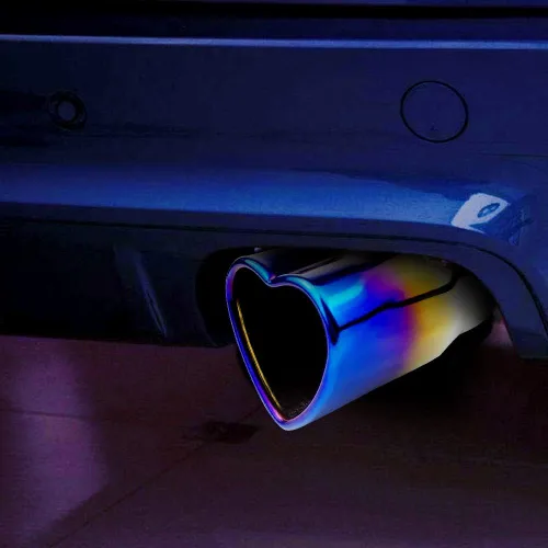 Vista 2 de Punta de escape de automóvil de 2.5 pulgadas, entrada universal, modificación del tubo de escape de automóvil, tubo trasero de garganta, punta