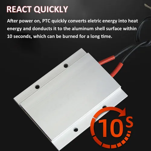Vista 5 de Elemento calefactor PTC 110V AC/DC aislado de temperatura constante circuito de cerámica calentador termostático herramientas placa aluminio Shell