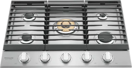 Vista 4 de Frigidaire Gallery Placa de Cocina de Gas de Acero Inoxidable de 36 Pulgadas, Estufa de 5 Quemadores con Kit de Conversión de Propano Líquido