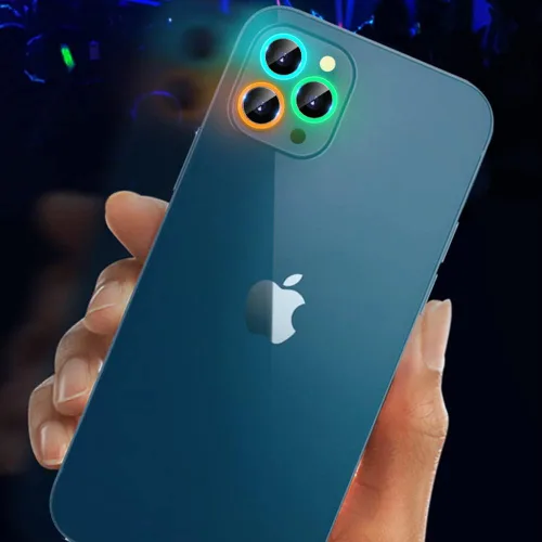 Vista 7 de Compatible con iPhone 11 Pro/11Pro Max/12 Pro Luminous Camera Lens Protector Ultra Thin Película de vidrio templado Protector de pantalla de cámara