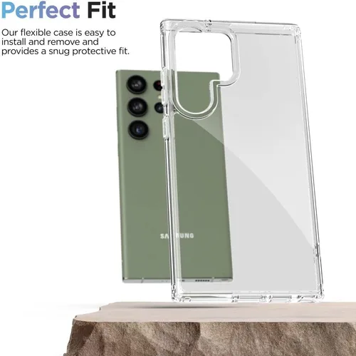 Vista 7 de Funda de cinturón para Samsung Galaxy S23 Ultra Holster, cubierta protectora delgada con soporte para teléfono (transparente) (transparente)