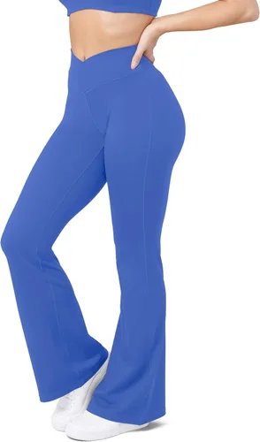 Vista 62 de HEGALY Pantalones de yoga acampanados para mujer, leggings cruzados, suaves, de cintura alta, pantalones casuales de entrenamiento con corte de bota