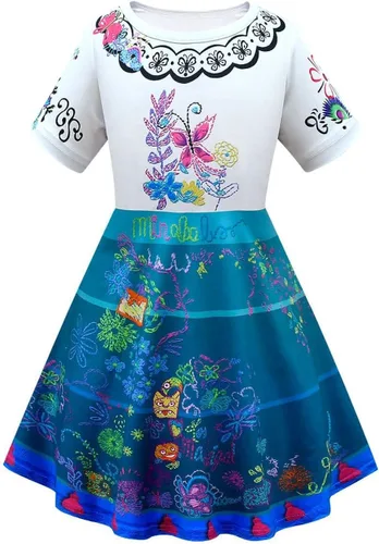 Vista 2 de Nerzeogi Disfraz de princesa Isabela para niñas falda Mirabel traje de Halloween