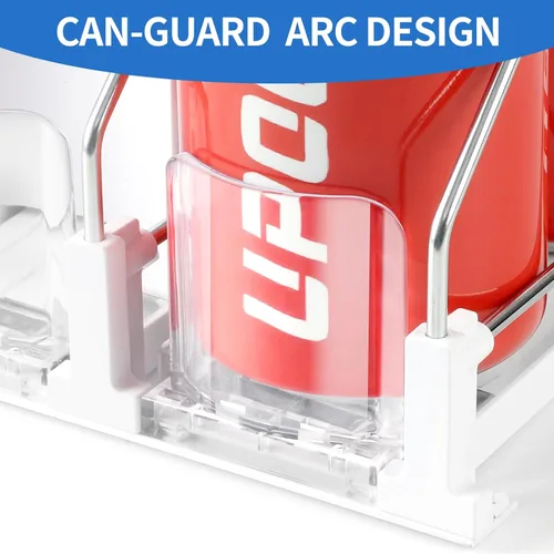 Vista 6 de Organizador de bebidas para refrigerador, dispensador de latas de soda, dispensador de nevera para refrigerador, 5 filas y 20 latas de 12.2 pulgadas