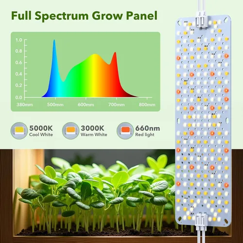 Vista 3 de SDOVUERC Luces de Crecimiento de Espectro Completo 384 LEDs, Luces de Crecimiento de Plantas de 24W para Plantas de Interior con Función de Conexión
