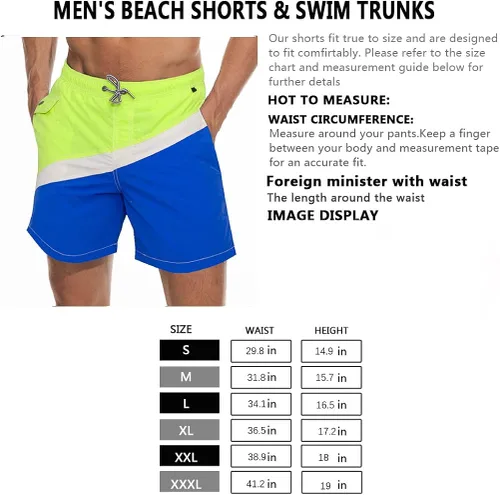 Vista 6 de vxsvxm Men's Swim Trunks Quick Dry Athletic Swimwear Shorts with Mesh Lining and Pockets