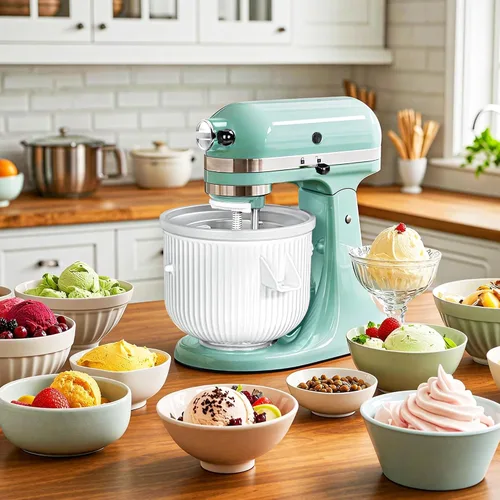 Vista 7 de Accesorio para máquina de helados KitchenAid, compatible con accesorios y accesorios KitchenAid 4.5/5QT/6QT, 2 cuartos de galón para batidora