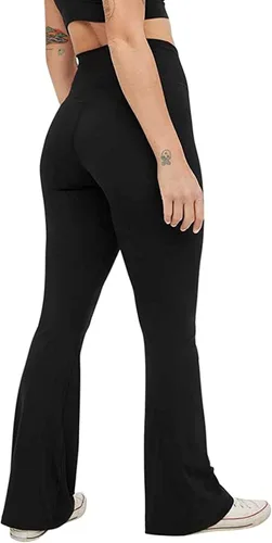 Vista 2 de KQKAQJW Leggings acampanados con bolsillos para mujer, cintura alta, corte de bota, pantalones de yoga con control de abdomen