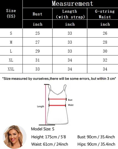 Vista 5 de RSLOVE Babydoll - Camisón de malla de encaje para mujer, con tanga