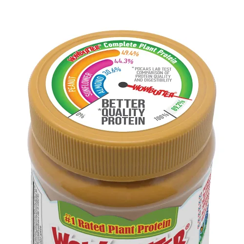 Vista 4 de Wowbutter pasta natural sin cacahuate, crocante, frasco de 1.1 libras