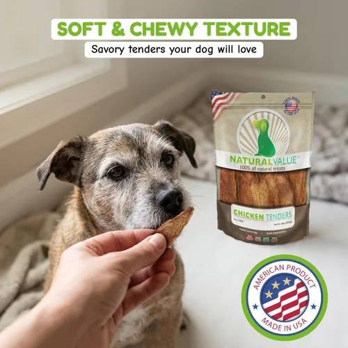 Vista 6 de Loving Pets Natural Value All Natural Soft Chew Chicken Tenders - Golosina para perros, 14 onzas