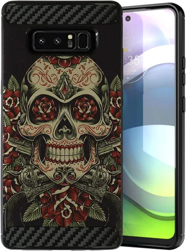 Vista 6 de CasesOnDeck - Funda compatible con Samsung Galaxy Note 8 (Carbon Flex) y Note 8, diseño moderno de ajuste delgado, con golpes y caídas (astronauta)