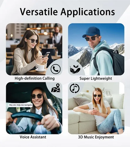 Vista 14 de Gafas de sol inteligentes, gafas Bluetooth 5.4 para hombres y mujeres