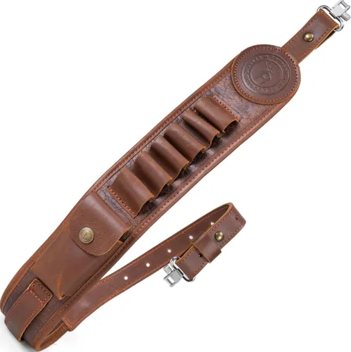 Vista 11 de TOURBON 12 Gauge Shotgun Shell Holder Bandolier Gun Sling con giratorios Eslinga con giratorios de latón antiguo