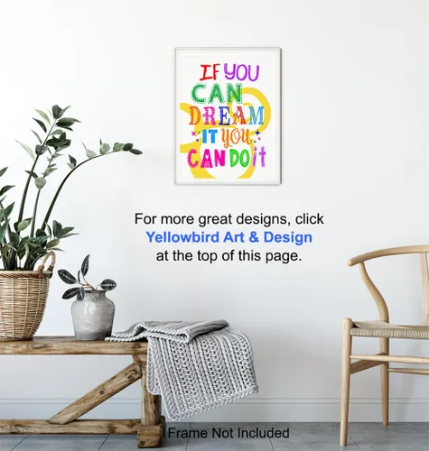 Vista 6 de Cita motivacional para decoración del hogar, bonito regalo inspirador de ratón para fanáticos, decoración de habitación, póster impreso para niños