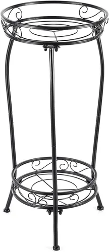 Vista 15 de Kavlium Paquete de 2 Soportes para Plantas de Interior y Exterior, Soportes Altos de Metal Negro Resistentes al Óxido y Estables, Estante