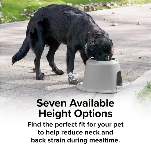 Vista 7 de WeatherTech Sistema de Alimentación Elevada Individual para Mascotas con Cuencos de Plástico para Perros/Gatos - Soporte Alto de 3 Pulgadas Gris