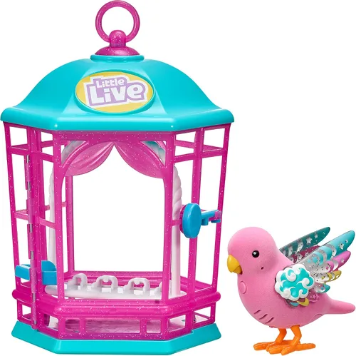 Vista 4 de Little Live Pets Bird with Cage - Rainbow Glow - Los estilos pueden variar