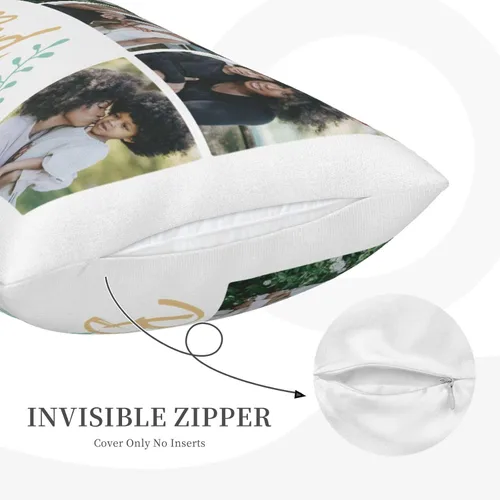 Vista 5 de Funda de almohada personalizada para el día de la madre, funda de almohada personalizada con collage de fotos, funda de almohada con fotos