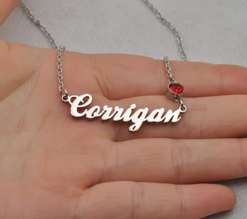 Vista 7 de GR859C Collar personalizado con inicial de piedra natal