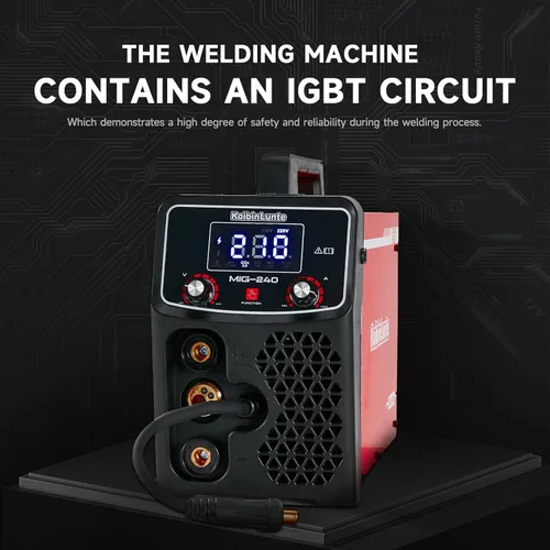 Vista 3 de 240A MIG Soldador Gas sin gas MIG/Lift TIG/Stick 3 en 1 Máquina soldadora portátil 110V/220V Voltaje dual con control sinérgico, pantalla digital