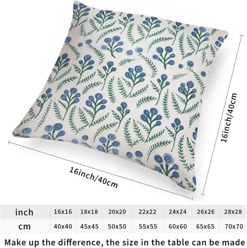 Vista 2 de ArogGeld Funda de cojín decorativa de flor de loto azul y verde pavo real, diseño botánico floral azul de loto azul, estilo asiático, chinoiserie