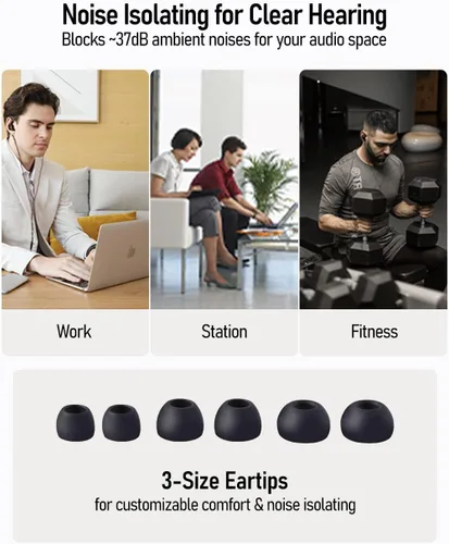 Vista 8 de Audiovance Vibes 201M - Auriculares con cable intrauditivos con micrófono, auriculares HiFi con cancelación de ruido y graves potentes, cable 3.5mm