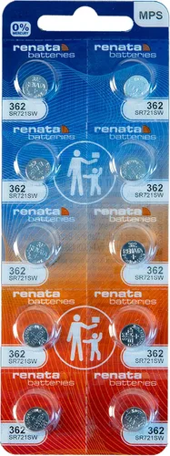 Vista 9 de Renata 362 SR721SW Baterías – 1.55 V Óxido de Plata 362 Batería de reloj (2 unidades)