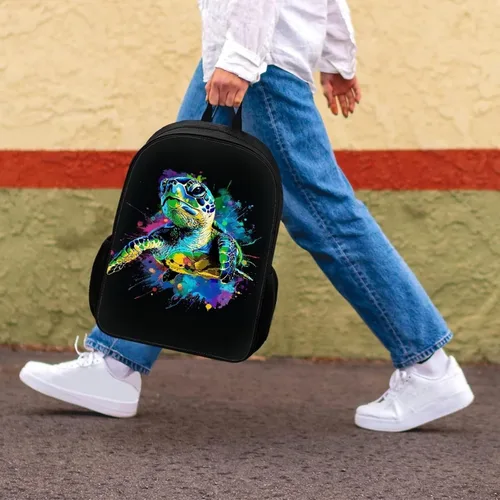 Vista 161 de HUGS IDEA Los animales frescos 3D niños escuela libro bolsa niños impresión mochilas, Baloncesto, Moderno