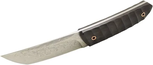 Vista 2 de MASALONG VG10 Damasco Short tanto cuchillo kni198 Hoja fija de espiga completa (mango negro)